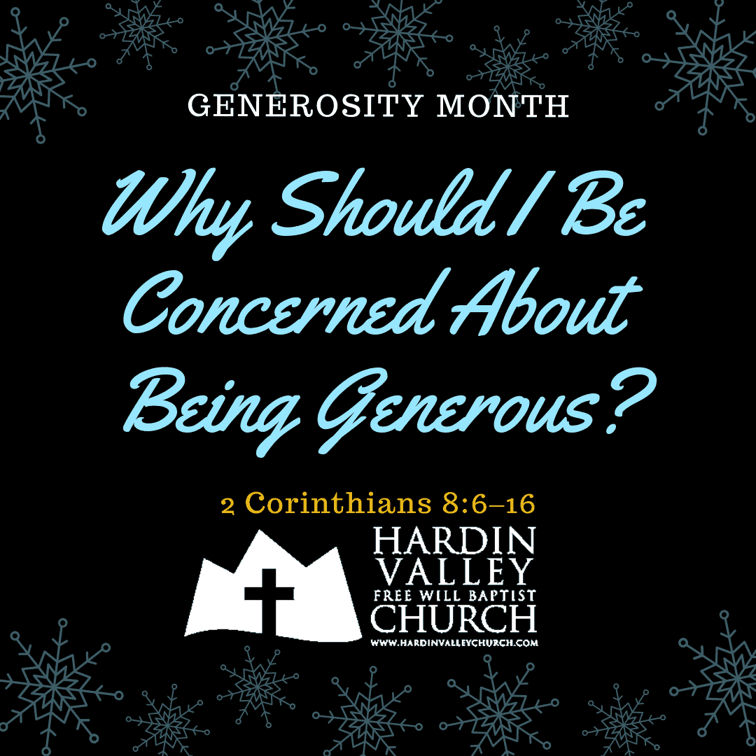 Why Should I Be Concerned About Being Generous?