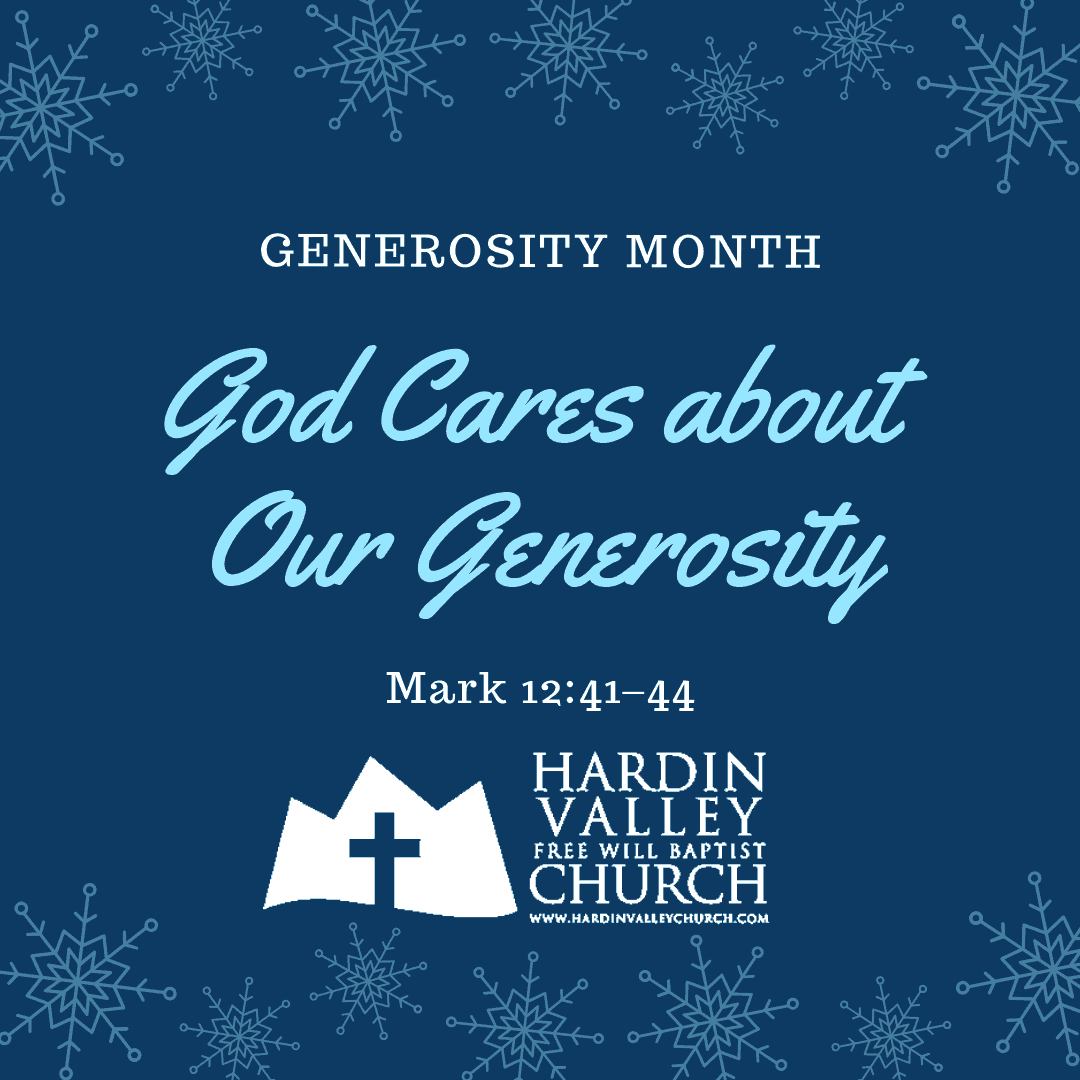 God Cares about Your Generosity